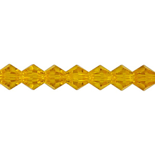 6mm Yellow Gold Thunder Polish Bicone Crystal