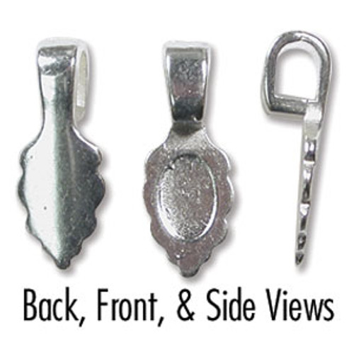 16mm Silver Plated Glue On Bail (2 Pack)