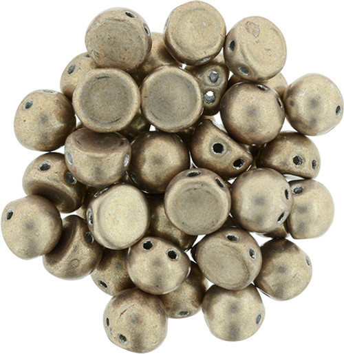 Metallic Hazelnut Czechmate Two Hole Cabochon (20pk) 77056