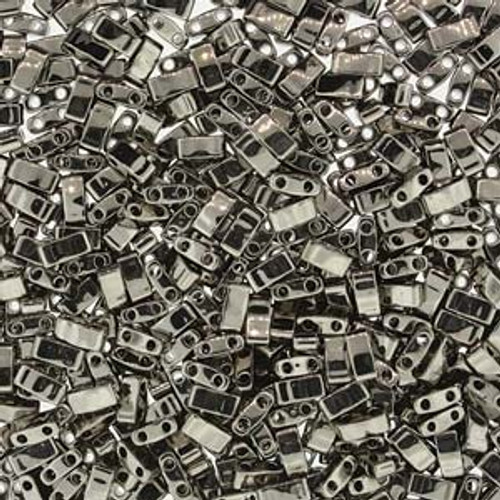 Nickel Half Tila Beads (2 Hole) TLH190