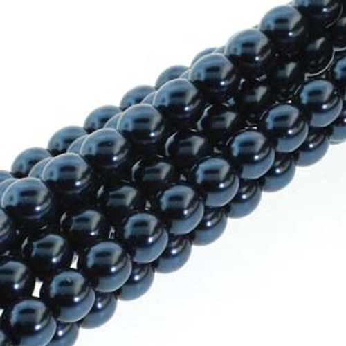 4mm Montana Glass Round Pearls - 120 Beads