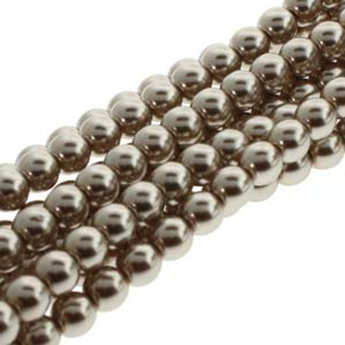 4mm Champagne Glass Round Pearls - 120 Beads 4mm Champagne Glass Round Pearls - 120 Beads