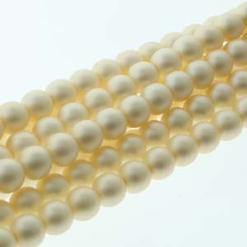 6mm Matte Cream Glass Pearls - 75 Beads