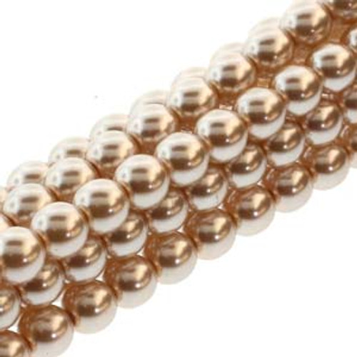 6mm Mauve Glass Pearls - 75 Beads