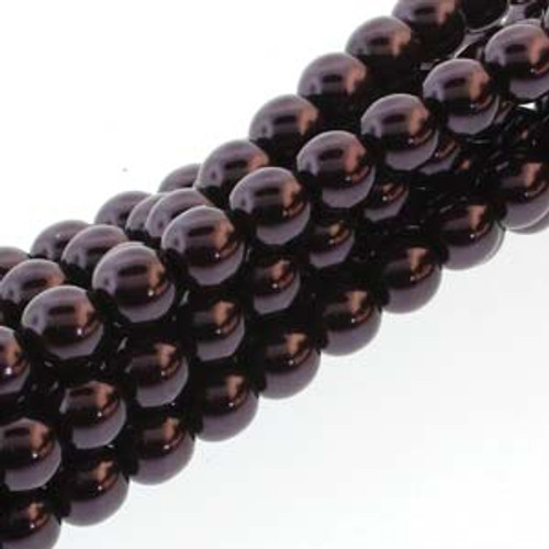 6mm Eggplant Pearls - 75 Beads
