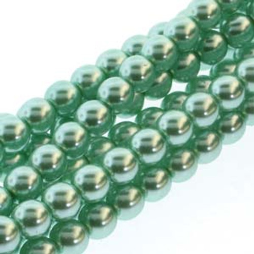 8mm Aqua Pearls - 75 Beads