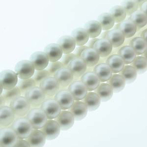 8mm Matte White Pearls - 75 Beads