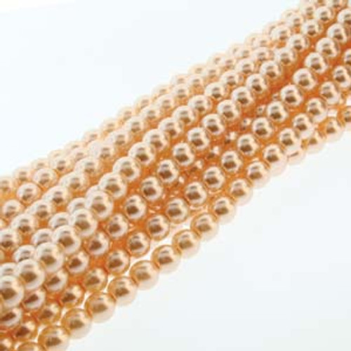 4mm Pink Glass Round Pearls - 120 Beads