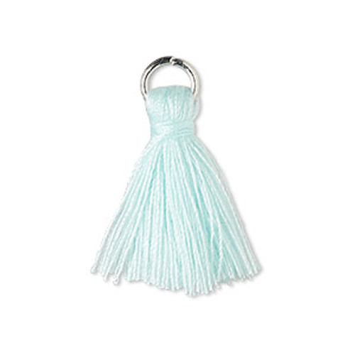 2pk 20-24mm Mint Green Mini Tassel with 6mm Ring