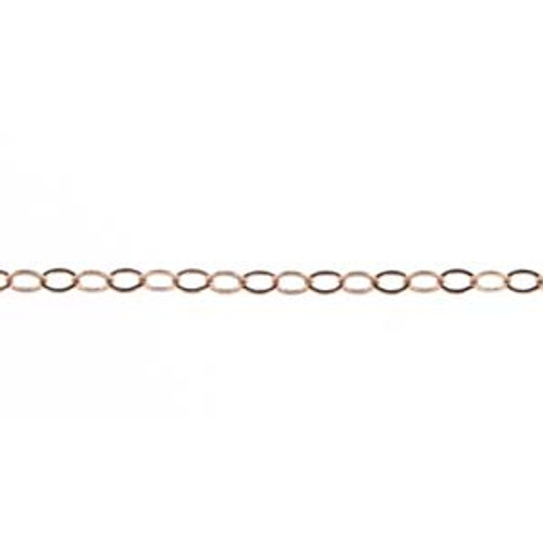 Rose Gold Plated Filled 1.4mm Flat Open Chain - 24 Inch Package