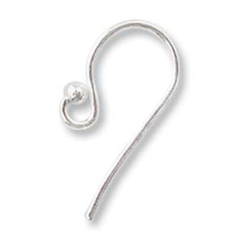 18mm Ear Hook W/bead Loop Sterling (1 Pair)