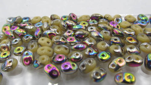 Opaque Ivory Vitrail Super Duo Beads 1305