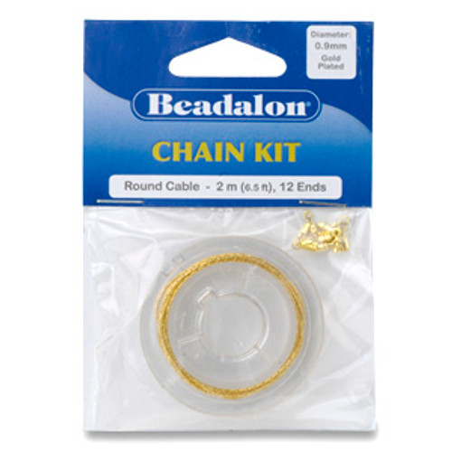 Chain Kit, 0.9 mm (.035 in) Round Cable, Gold Color, 2 m (6.56 ft)