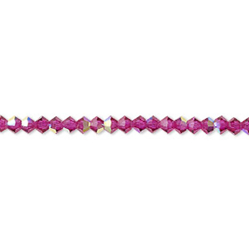 48pk 3mm Fuchsia AB Preciosa Bicones