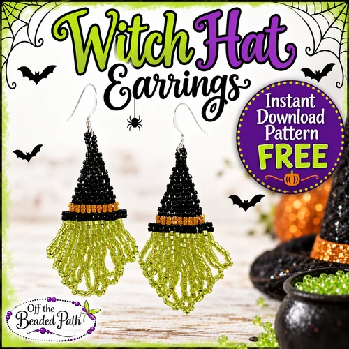 Witch Hat Earrings Instant Download Pattern