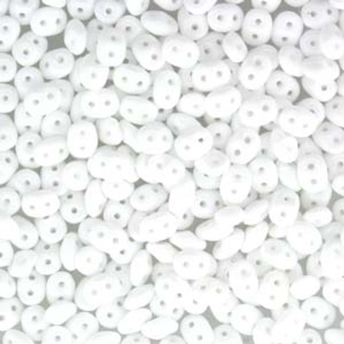 2.5x5mm Chalk White Super Duo Beads (8 Grams)