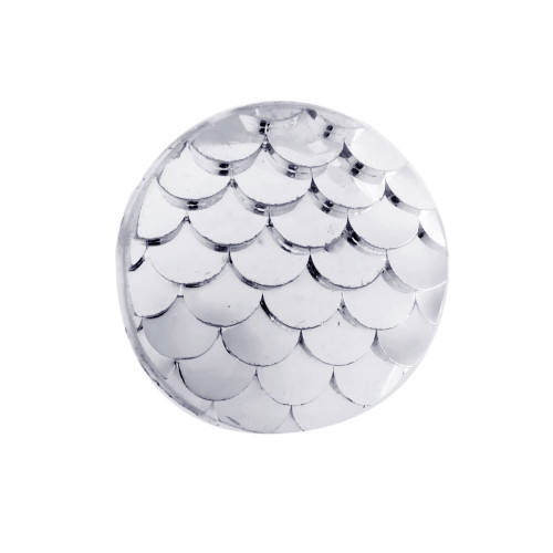 12x3mm White Smoke Mermaid Scale Resin Cabochons (6pk)