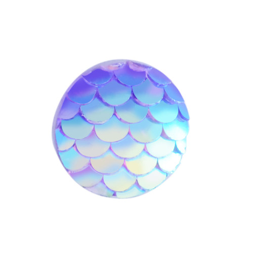 12x3mm Lilac Mermaid Scale Resin Cabochons (6pk)