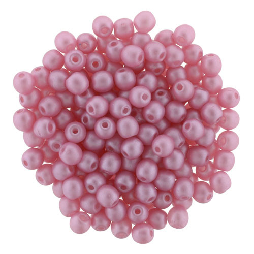 3mm Matte Flamingo Glass Pearls (100pk)