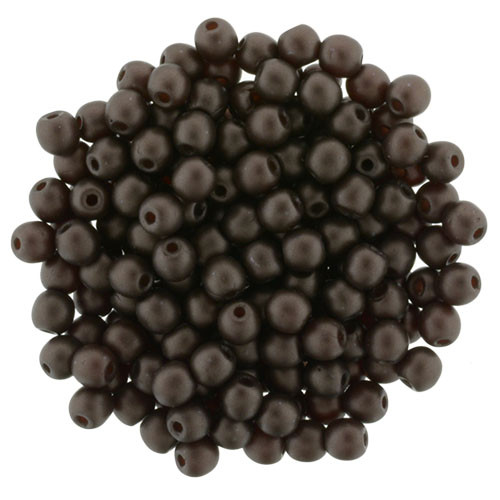 3mm Matte Bistre Glass Pearls (100pk)