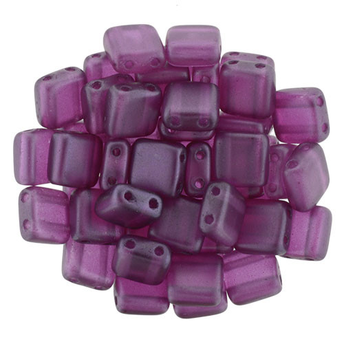 6mm 2-Hole Pearl Lights Orchid Tile Beads - 50pk