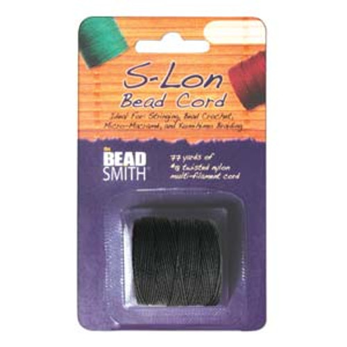 S-LON BEAD CORD TEX 210 1/CD BLACK -Approx 77 Yards