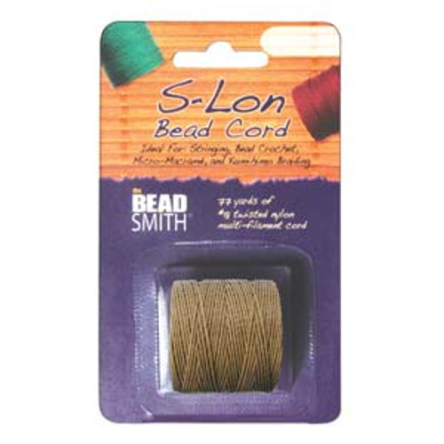 S-LON BEAD CORD TEX 210 1/CD MEDIUM BROWN-Approx 77 Yards
