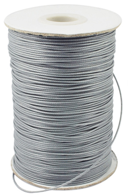 Korean Waxed Polyester Cord, Bead Cord, Light Grey, 1.5mm(Sold Per Yard)