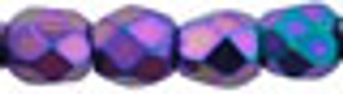 3mm Purple Iris Fire Polish Beads - 50 Beads