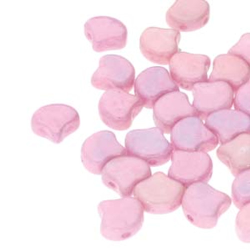 7.5x7.5mm Chalk Lilac Luster Two Hole Ginko Beads (8 Grams) Approx 30-35 Beads