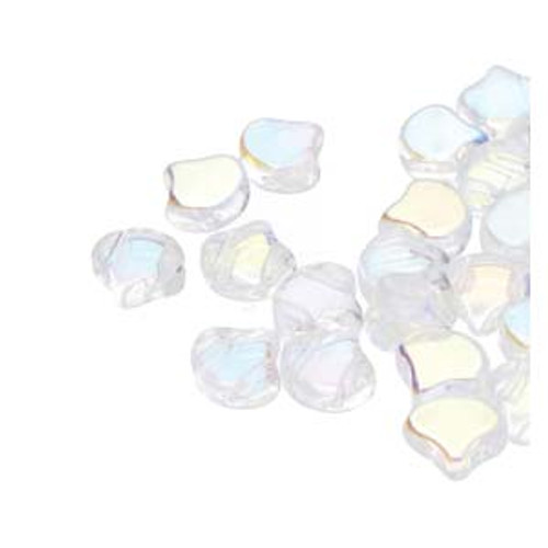 7.5x7.5mm Crystal AB Two Hole Ginko Beads (8 Grams) Approx 30-35 Beads