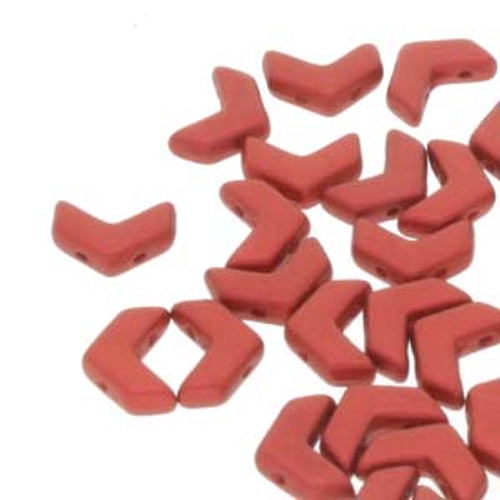 10x4mm Chalk Lava Red 2HL Chevron Bead (30 beads)
