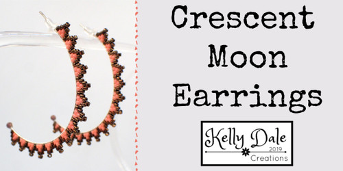 Crescent Moon Earring Instant Download PDF Pattern