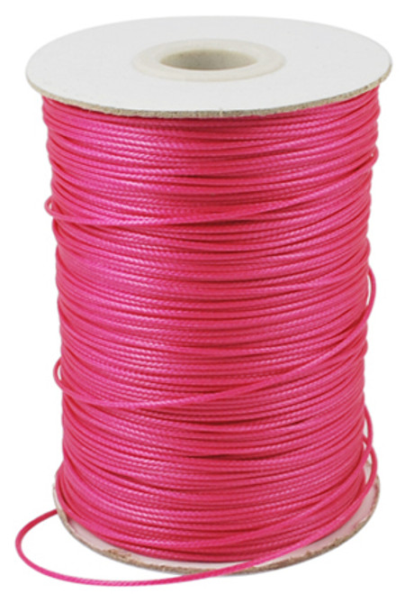 Korean Waxed Polyester Cord, Bead Cord, Deep Pink, 1.5mm (4yd Piece)