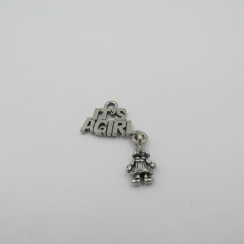 It's a Girl Pewter Charm
