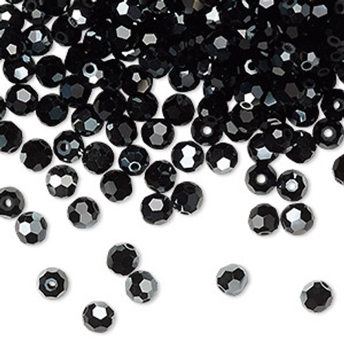 4mm Jet Hematite Preciosa Round Crystals (12pk)