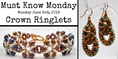 Crown Ringlets Earrings INSTANT DOWNLOAD Pattern