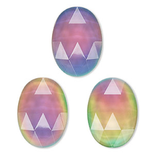 25x18mm Acrylic Color Changing oval cabochon (1 Piece)
