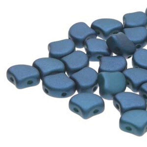 7.5x7.5mm Chatoyant Shimmer Teal Blue Ginko Beads (8 Grams) Approximately 30-35 Beads