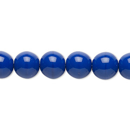 10mm Opaque Dark Blue Druk Beads (6pk)