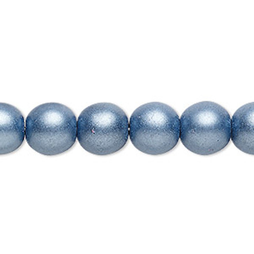 10mm Opaque Satin Blue Aqua Druk Beads (6pk)