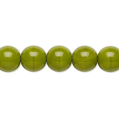 10mm Opaque Chartreuse Druk Beads (6pk)