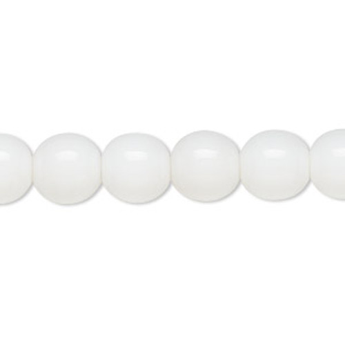 10mm Opaque White Druk Beads (6pk)