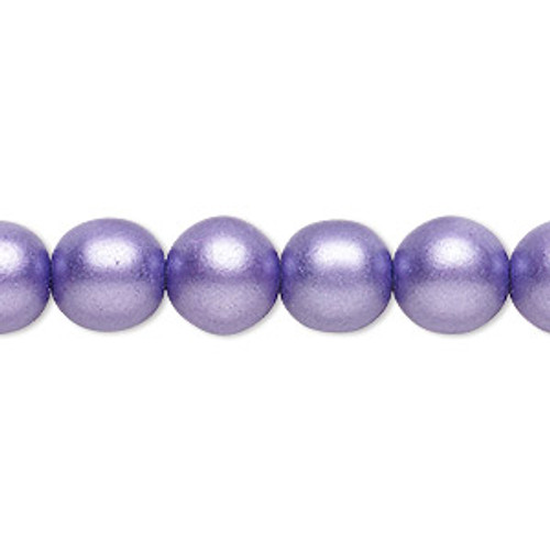 10mm Opaque Satin Purple Druk Beads (6pk)