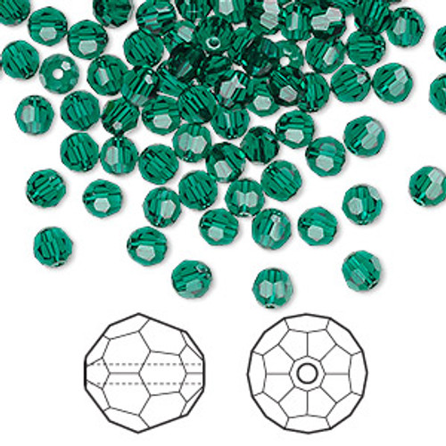 4mm Emerald Austrian Round 12pk