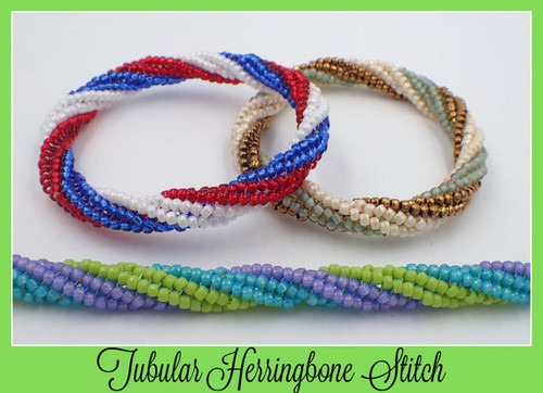 Tubular Peyote Stitch Bangle Bracelet Tutorial - INSTANT DOWNLOAD