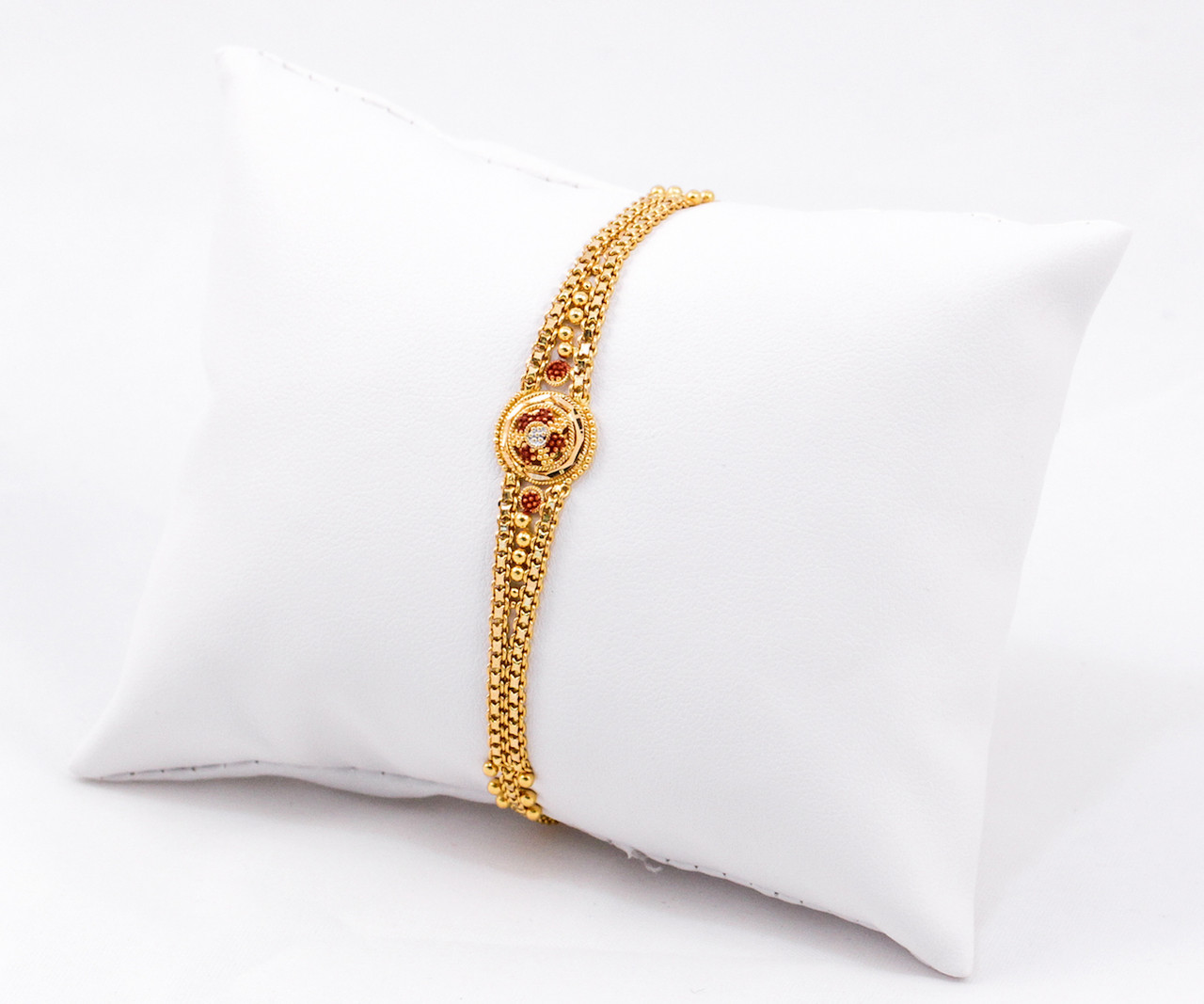 YELLOW GOLD BRACELETS, 21K, Size:8