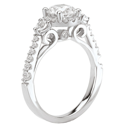 18KW ROM DIA SEMI-MT W/SIDE   STN, D1/2CTW, FIT 6.5MM RD