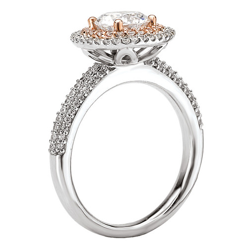 *SPC*18KW/ROSE RD HALO DIA    SEMI-MT, D1/2CTW, FIT 6.5MM RD