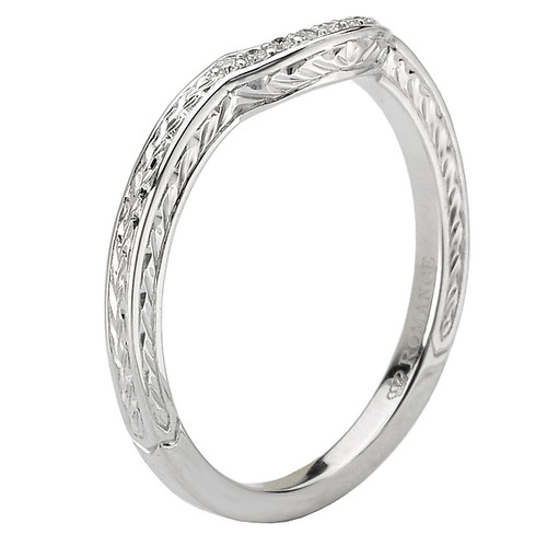 18KW ROM ENGRVD CURVE DIA BANDD.05CTW, MATCH 117589,117614-5 18KW ROM ENGRVD CURVE DIA BANDD.05CTW, MATCH 117589,117614-5